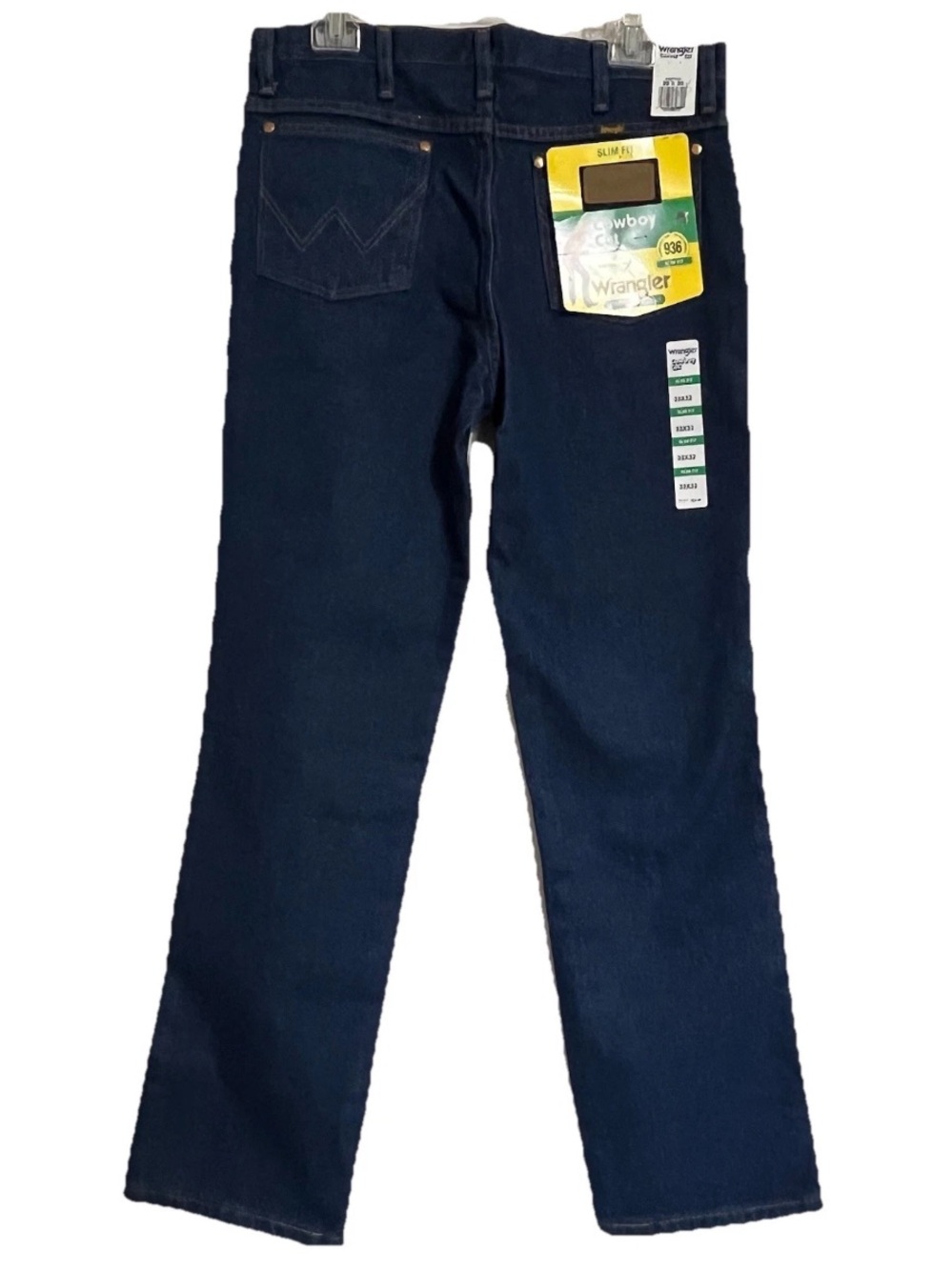 Wrangler Cowboy Cut Slim Fit Straight Leg Denim 936 Blue Jeans Rodeo Mens 33X32